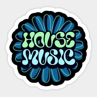 HOUSE MUSIC  - Y2K Flower (Blue/green) Sticker